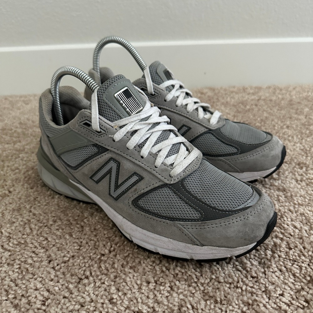 New Balance Womens Made In USA 990v5 Grey castlerock Running Sneakers Sz 8 B